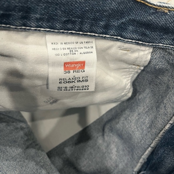 [38R]VTG Wrangler Men's Relaxed Fit Blue Denim Shorts Mexico Y2K - Picture 5 of 5